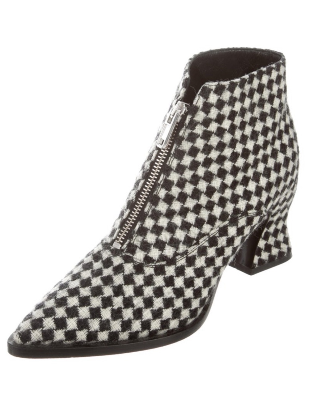 McQ by Alexander McQueen Black & White Check Ankle Boot Size 7